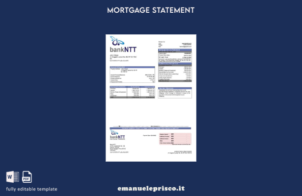modello di estratto conto ipotecario Indonesia Bank NTT in stile verificato Mode